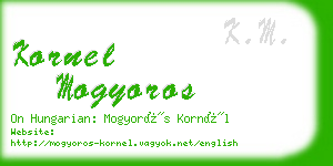 kornel mogyoros business card